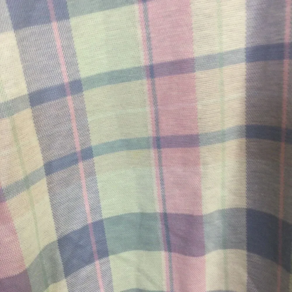 Polo by Ralph Lauren Mens Vintage 90’s Polo Shirt Pastel Pink Blue Plaid Size XL
